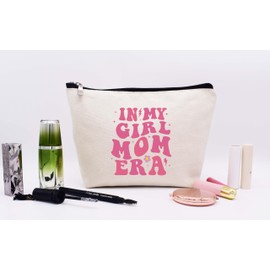 LIBIHUA Gender Reveal Gifts-New Mother Presents-Baby Present Shower-New Baby Announcement-Mother's Day Birthday Christmas Gifts-Makeup Bag Cosmetic Bag Travel Pouch-Gril Mom Club-In My Girl Mom Era