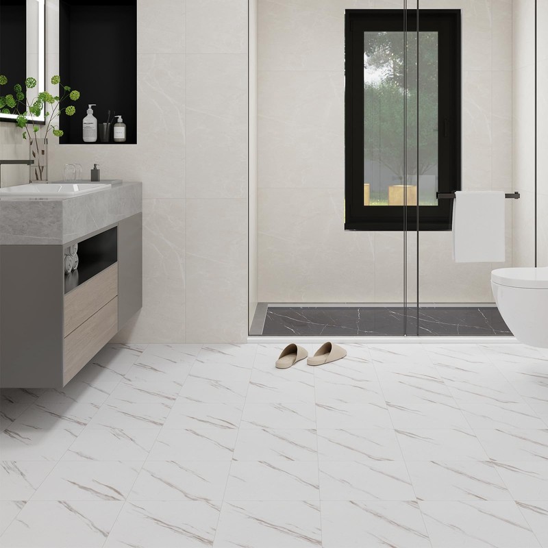 MULGREAT 12''x12'' Peel and Stick PVC Vinyl Floor Tiles, 20pcs,