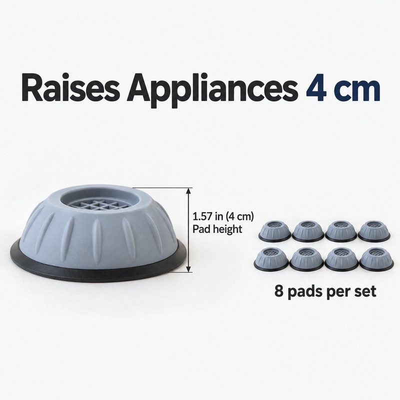 Washing Machine Anti-Vibration Pads – 8 Pack Shock-Absorbing Feet for