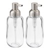 mDesign Round Plastic Refillable Liquid Soap Dispenser Pump Bottle for