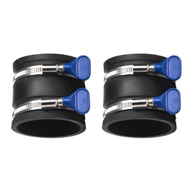 POWERTEC 70337-P2 2-1/2" Dust Control Flex Cuff w/Adjustable Key Hose Clamps, Hose Connector Rubber Cuff Coupler for Woodworking Dust Collection Fittings, Dust Collector Accessories & Machinery, 2 PK