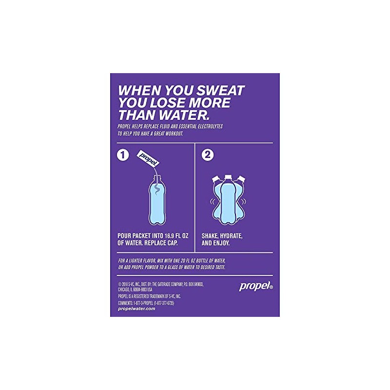 Propel Powder Packets Grape with Electrolytes Vitamins and No Sugar,