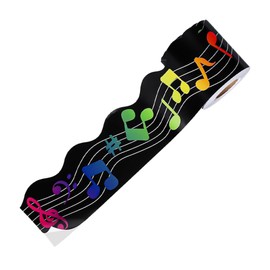 DIYEAH 1 Roll Music Theme Classroom Decorations Rolled Music Mark Border Sticker for Bulletin Board DIY Chalkboard Trim for School