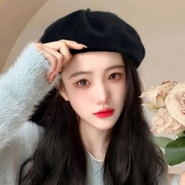 Hat-type detachable wig beret Attis SD-251125 (WFLPUPH) Dark brown wave - FREEWFLPUPH / 모자형 탈부착 가발 베레모 아띠스 SD-251125 (WFLPUPH) 흑갈색 물결 - FREEWFLPUPH