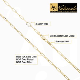Au Naturale 10k Yellow Gold Paperclip Link Chain Necklace (2.5 mm, 18 inch)