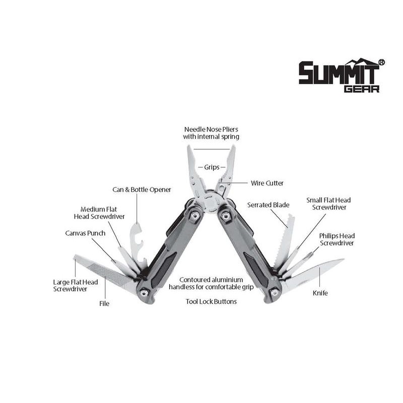 Summit Gear Stainless Steel Multi Tools Ultimate 14-in-1 - Needle