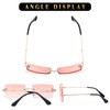 Stylish Small Rectangle Sunglasses Women Men Tinted Frameless Eyewear Ultralight