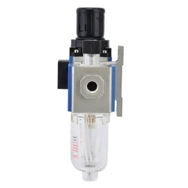 Air Filter Pressure Regulator and Lubricator Combination, 3 in 1 FRL Unit Piggyback Combo 20-130PSI, for Air Compressor and Pneumatic Control Line (GFC200-08)