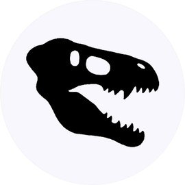 24 x 40mm Round 'Dinosaur Skull' Stickers (SK00013008)