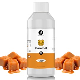 Dolce Flav Natural Caramel Extract – 8 Ounce Water-Soluble Kosher, Sugar-Free, Concentrated Caramel Flavor for Baking, Coffee & Desserts, Includes Measured Dropper