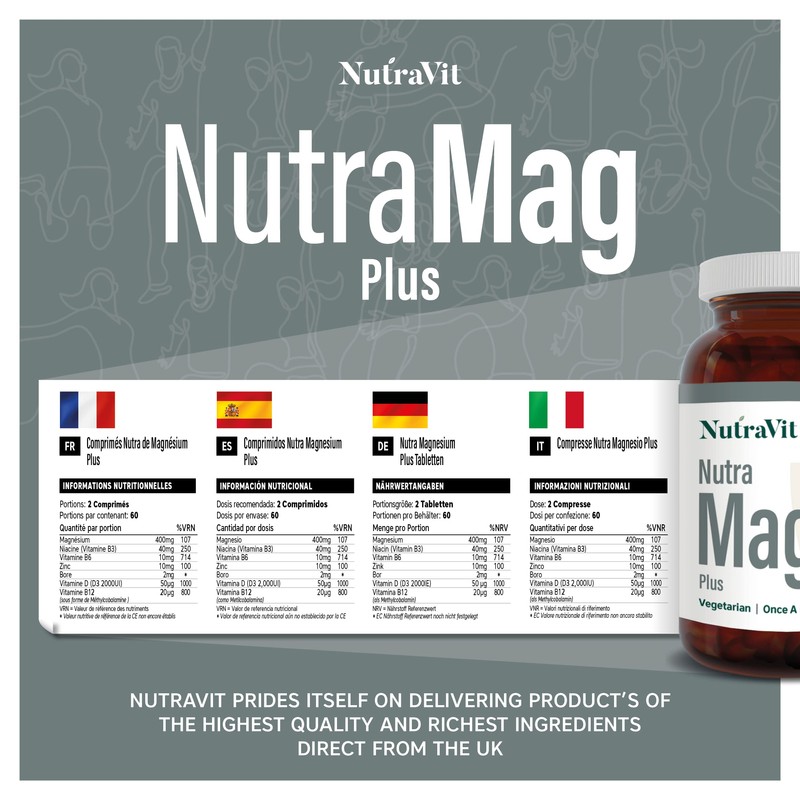 NUTRAMAG Plus - 2400mg Magnesium Citrate Tablets | Magnesium Tablets
