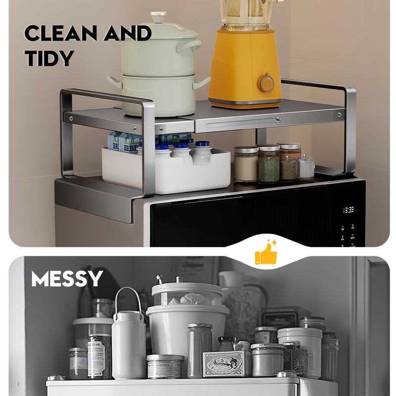 (17-31.5 inches) Adjustable Refrigerator or Washer Top Storage Rack -