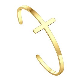 M MOOHAM Christian Gifts for Women Friends, Gold Plated Religious Cross Bracelets Bible Verse Mantra Jewelry