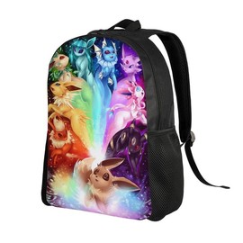 Eevee Family Backpack Travel Laptop Backpack for Men and Women Multifunction Cartoon Backpacks