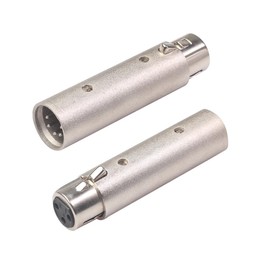 Depyequ XLR 3PIN Adapter Connector 3 Pin XLR Female to 5 Pin XLR Male DMX Converter Adapter for Microphone,Mixer,Controllers/Cables Compatible ENTTEC Interfaces Silver