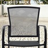 Patio Dining Chairs Set of 2, Black Stackable Outdoor Dining