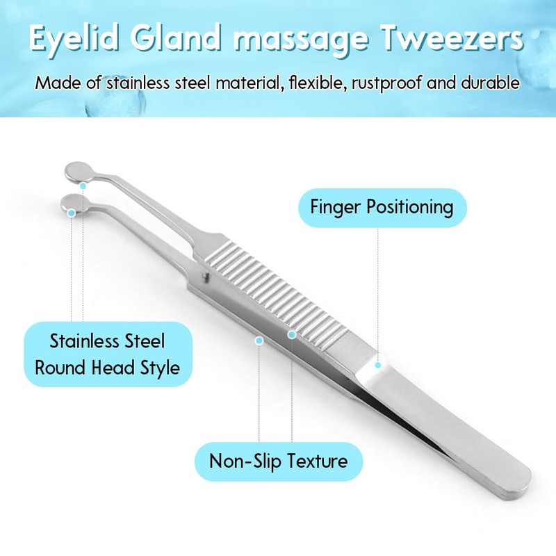 Meibomian Gland Expressor Forceps, Eyelid Gland Blockage Unblocking Physiotherapy Tools,