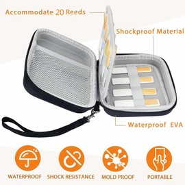 FANGXIN Reeds Case Compatible with Vandoren/for D'Addario Woodwinds/for Sovvid/for Glory Saxophone Clarinet Reeds. Storage Holder for 20pcs Reed and Humidity Pack (Box Only)