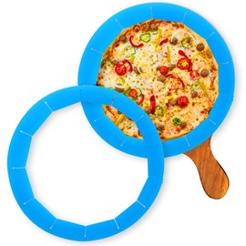 QUWOLACE Adjustable Silicone Pie Crust Shield, Pie BPA-free Pie Crust Protector Cover Kitchen Tool for Baking Pie Pizza, Fit 8-11.5 Inch Pies- Dishwasher Safe (Blue)