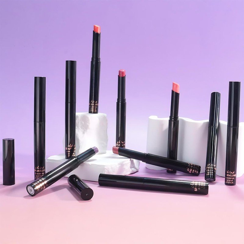 Purple Metallic Lipstick for Women,Lightweight Comfortable Non-Drying Shimmer Frosted Lipstick,Glitter