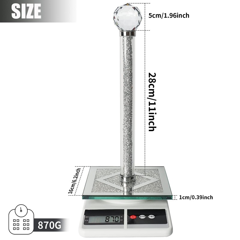 Silver Paper Towel Holder Stand, Countertop Paper Towel Roll Dispenser