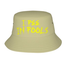 I Pee in Pools Bucket Hat Unisex,Funny Quote Humor Fisherman Cap Packable Casual Lightweight Travel Beach Sun Hats for Outdoor Headwear,Khaki
