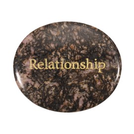 PATIKIL Natural Thumb Worry Stone, 1.8"x1.5" Oval Crystal Stone with Inspirational Words, Pocket Rock Anxiety Crystals for Women Stress Gifts Meditation, Red Veins Stone(Relationship)