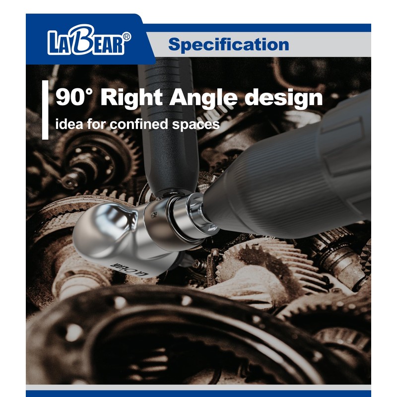 LABEAR - Right Angle Adapter, 2-in-1 Attachment, Easily Swap Out