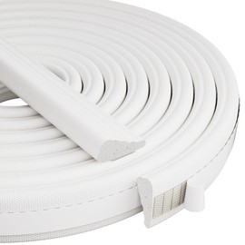 2Pcs×196" Wedge-Shape Foam Window Weather Stripping Door Seal Strip,Soundproofing Frame Insulation Tape for Exterior Front Door,Noise Cancelling Window Inserts,Door Gap Filler Light Blocker,White