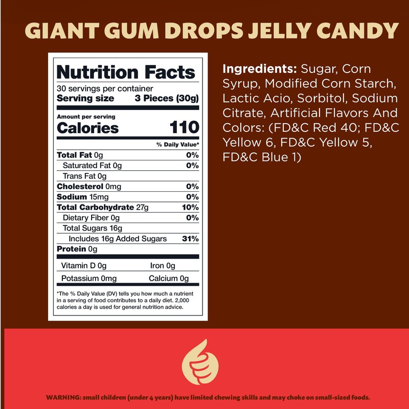 Gum Drops Giant | 2-Pound Pack | Classic Jelly Candy