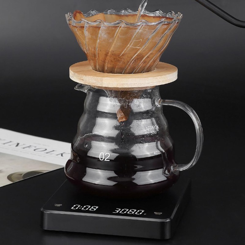 Tiardey Mini Digital Coffee Scales with Timer LED Hidden Screen