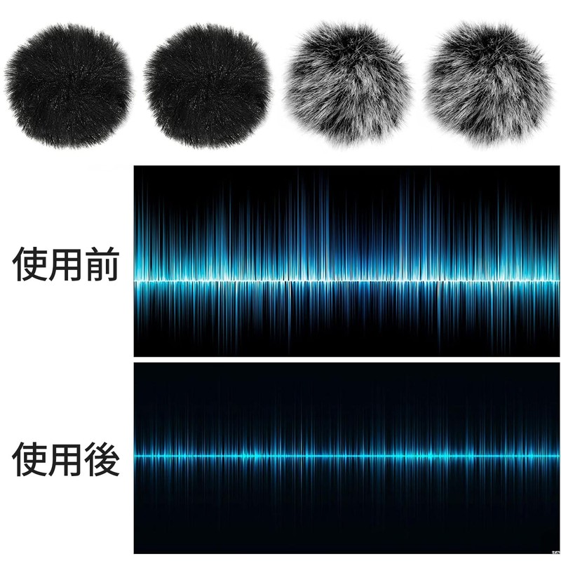 Windscreen Microphone, Hairy Windscreen, Lavalier Microphone, Pack of 2, Microphone