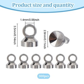 GOMAKERER 300 Pcs Bead Caps Pendant, Brass Beads Caps Bails Pendant Caps with Loops Round Bails Clasp Dangle Charm Bead Connectors for DIY Globe Glass Bubble Pendants Earring Jewelry Making