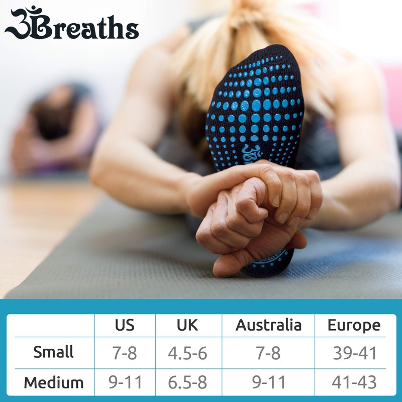 D and H Bamboo Non-Slip Yoga Socks for Women, (Small)