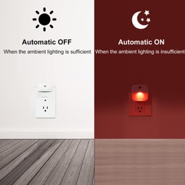 Eneteck LED Night Lights Plug into Wall,Soft Night Light with Dust to Dawn Sensor,Nightlight for Travel,Kitchen,Adults, Bathroom,Bedroom,Stairs,Nursery,Hallway,6 Packs,Red Light