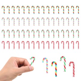 Pack of 40 Candy Canes Christmas Tree, Mini Candy Canes Christmas Decoration, Candy Canes Tree Decoration, Polymer Clay, Candy Canes Decoration, Small, 1.2 x 3.1 cm, Christmas Tree Pendant (40 Pieces)