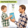 SKIKHN Mäppchen Panda,Kawaii Federmäppchen,Kawaii 2-in-1 Schulmäppchen aus Weichem Silikon,Cartoon Stand