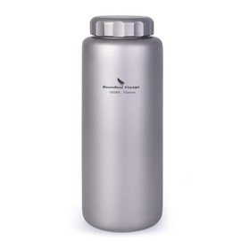 Boundless Voyage 1050ml Pure Titanium Bottle, Wide Mouth, Large Capacity, Direct Drink, Outdoor Climbing, Sports Water Bottle, Leak-Proof, Lightweight, Rust-Resistant, Includes Strap Pouch
