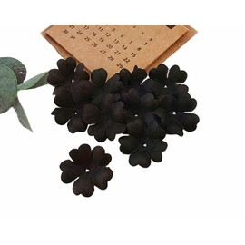 HukDok Artificial Flower Petals Mulberry Paper Flowers for DIY Crafts Scrapbooking Embellishment Wedding Doll House Supplies Card Mini Paper Flowers. (Black)