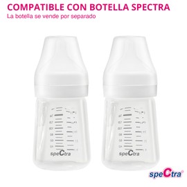 Spectra Tetina Flujo Medio para Biberón de Cuello Ancho (3 a 5 meses) | 2 Piezas | Mamila Reemplazo Transparente | Medium Flow Nipple (2 Pack)