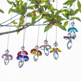 H&D HYALINE & DORA Crystal Guardian Angel Suncatcher Hanging Rainbow Maker Ball Prisms for Window (Multi-8pcs)