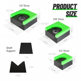 LookFox Ratchet Organizer Kit - 3 Pack Set, with Strong Magnets, Ratchet Organizer for Tool Box Drawer, Keep Tools Organized, for Garage, Workshop (Green/Black)