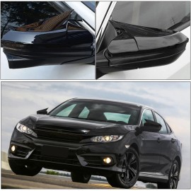 aoh-offroader 2x Glossy Black Side Mirror Cover Caps Rearview Cover For Honda Civic 2016-2021