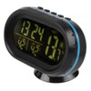 Luminous Clock Car Thermometer Temperature Display Voltage Monitor 12/24H Black