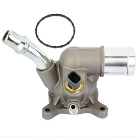 LUJUNTEC Coolant Thermostat Fit for Jeep Cherokee 2014-2019,for Jeep Compass 2017-2018,for Jeep Renegade 2015-2018,for Ram ProMaster City 2015-2016 Engine Water Inlet(Replaces 5047772AB)