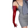 DooWay Super Long Leather Gloves Animal Print Python Snakeskin PU