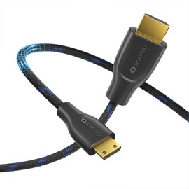 Sonero® 4K Mini HDMI auf HDMI-Kabel, Premium High Speed, 4K 60Hz, Mini HDMI Stecker auf HDMI Stecker, vergoldete Kontakte, zweifache Abschirmung, Baumwollmantel, 2,00m