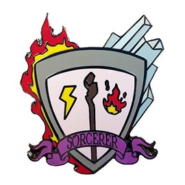 Dark Spark Decals Sorcerer Class Shield - 1.5" Enamel Pin, Great for Tabletop Gamers