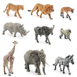 KQDRAVINE 9 Pieces Safari Wild Animals Figure, Mini Forest Animal, Zoo Toys, Farm Animals Toy, Animal Figures Set, Animals Toy, Safari Animal Toys Figures for Children