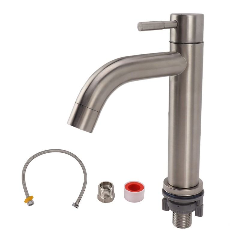 Kitchen Faucet Single Hole Stainless Steel Single Cold Sink Faucet